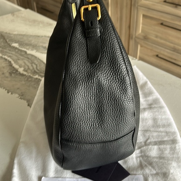 *Sold*  PRADA Black Vitello Daino Leather Zip-Top Hobo Bag BR4311 - Picture 11 of 17